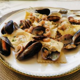 baked fish ravioli from Liguria