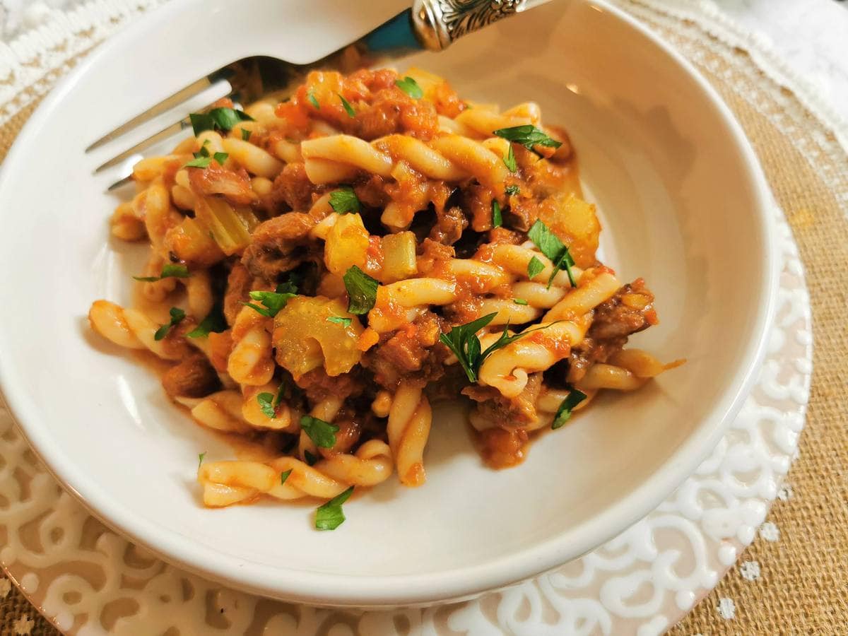 Braised oxtail ragu recipe.