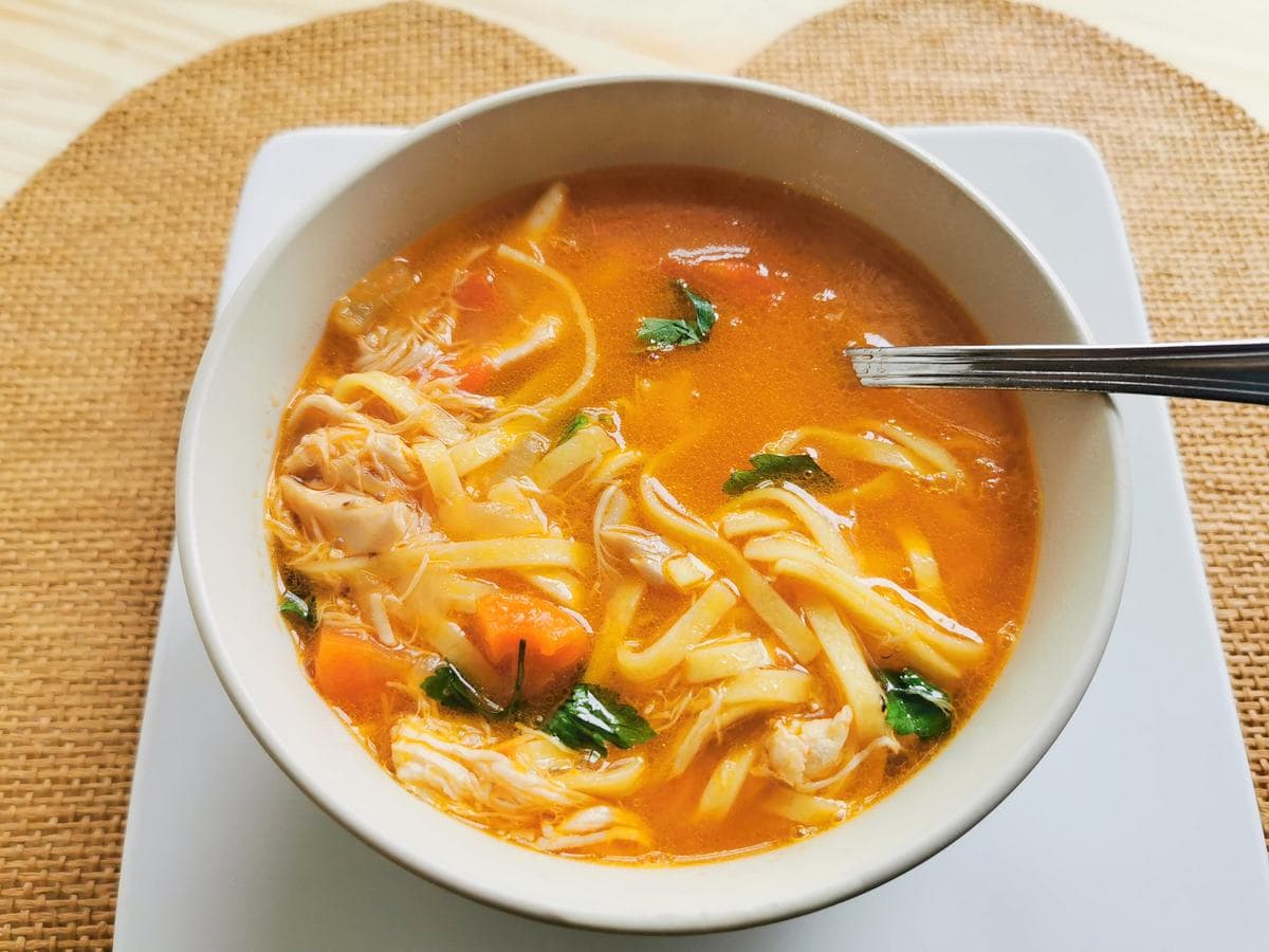 Italian chicken moodle soup.