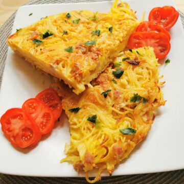 Spaghetti frittata recipe.