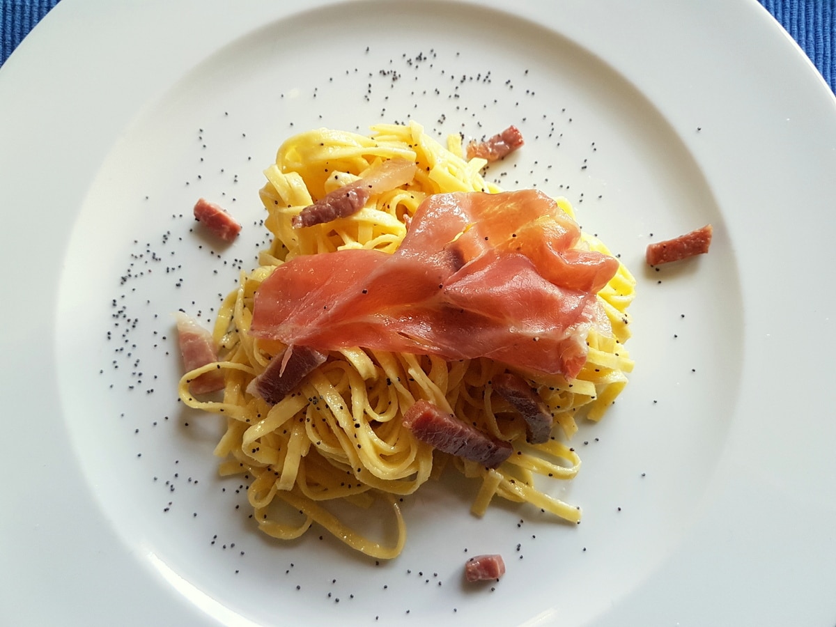 Tagliolini al prosciutto di San Daniele.