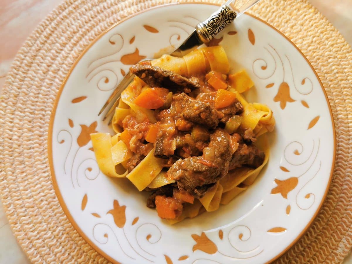 Venison ragu with pappardelle.
